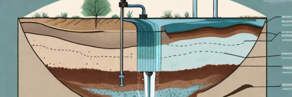 A cross-section of a water well